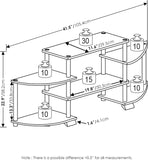 Turn-N-Tube Rounded Corner TV Entertainment Center in Black and Grey