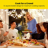 Touch Air Fryer, XL 8-Qt Family Size, One-Touch Digital Control Presets, French Fries, Chicken, Meat, Fish, Nonstick Dishwasher-Safe Parts, Automatic Shutoff, Stainless Steel