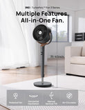120° Oscillating Standing Fan with DC Motor, Quiet 85Ft Pedestal Floor Fan for Bedroom, 8 Speed Settings, 3 Operating Modes, 20dB Noise Level, Adjustable Height (35-40"), 8-Hour Timer