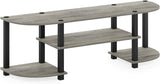 Turn-N-Tube Rounded Corner TV Entertainment Center in Black and Grey