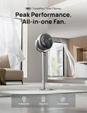 Omni-Directional Oscillating Fan for Bedroom with Smart Control, 110Ft Pedestal Design, DC Motor, 9 Speeds, 6 Modes, 43-Inch Height, 12-Hour Timer, Wi-Fi and Voice Control Compatible