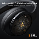 Bluetooth Headphones over Ear, 90H Playtime Bluetooth 5.3 Wireless Headphones 3 EQ Modes, Built-In HD Mic, Hifi Stereo Sound,Deep Bass,Memory Foam Ear Cups for Phone/Pc