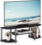 Turn-N-Tube Rounded Corner TV Entertainment Center in Black and Grey