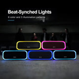 Bluetooth Speaker with 20W Stereo Sound, Active Extra Bass, IPX6 Waterproof, TWS Pairing, Multi-Colors Lights, 20H Playtime, Portable for Beach, Outdoor-Blue