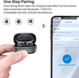 Wireless Earbuds Bluetooth 5.3 in Ear Light-Weight Headphones Built-In Microphone, IPX5 Waterproof, Immersive Premium Sound Long Distance Connection Headset with Charging Case, Black