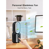 13-Inch Bladeless Desk Fan with 106° Oscillation, Touch Control, 3 Speed Settings, and Integrated Night Light