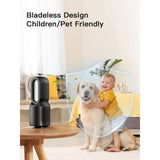 13-Inch Bladeless Desk Fan with 106° Oscillation, Touch Control, 3 Speed Settings, and Integrated Night Light