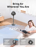 120° Oscillating Standing Fan with DC Motor, Quiet 85Ft Pedestal Floor Fan for Bedroom, 8 Speed Settings, 3 Operating Modes, 20dB Noise Level, Adjustable Height (35-40"), 8-Hour Timer
