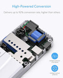 Universal Travel Adapter 100-220V to 110V Voltage Converter 250W with 6A 4-Port USB Charging 3 AC Sockets and Eu/Uk/Au/Us/India Worldwide Plug Adapter (White)