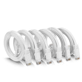 Ethernet Cable 20 Ft, Outdoor&Indoor, 10Gbps Support Cat7 Network, Slim Long Flat Internet LAN Patch Cord, Cat6 Solid High Speed Weatherproof Cable for Router, Modem, PS4/5, Xbox, Gaming, White