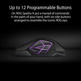 Wireless Gaming Mouse with Magnetic Charging Stand, 12 Programmable Buttons, 19,000 DPI, Push-Fit Hot Swap Switch Sockets, ROG Micro Switches, Paracord, and Aura RGB Lighting - Black