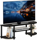 Turn-N-Tube Rounded Corner TV Entertainment Center in Black and Grey