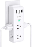 6-Outlet AC Power Strip with 3 USB Ports (including 1 USB-C), 1800J Wall Charger, and 3-Sided Design for Home, Office, and Travel