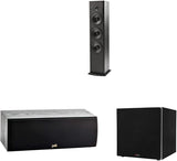 Home Theater Bookshelf Speakers – Hi-Res Audio with Deep Bass Response, Dolby and DTS Surround, Wall-Mountable, Pair, Black, 6.5 X 7.25 X 10.63 Inches