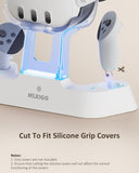 Premium Charging Dock for Meta Quest 3 and 3S with LED Indicator, Compatible with Elite Strap with Battery, Headset Display Stand, Controller Mount, and Rechargeable Batteries, White