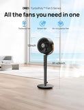 43-Inch Smart Pedestal Fan with Remote Control, Polyfan 513S, Quiet Oscillating Floor Fan for Home and Bedroom, Wi-Fi and Voice Control Compatible with Alexa and Google, 6 Modes, 8 Speeds, Grey