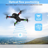 Dual HD Cameras 90°Adjustable Lens, Brushless Motor, Optical Flow Positioning, Headless Mode, 12.6*11*2.8In