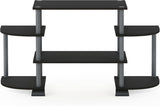 Turn-N-Tube Rounded Corner TV Entertainment Center in Black and Grey
