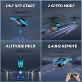 Remote Control Helicopter for Kids - 30 Minutes Flight Time (2 Batteries), 7+1 LED Light Modes, Altitude Hold Feature, Ideal RC Toy for Boys and Girls