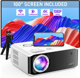 2024 Upgraded Mini Projector, Full HD 1080P Home Theater Video Projector, Compatible with Hdmi/Usb/Vga/Av/Smartphone/Tv Box/Laptop