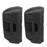 TWO 8 INCH PORTABLE PA SPEAKER SYSTEMS with 2 SPEAKERS, 2 SPEAKER STANDS, 2 WIRED MICROPHONES and 2 REMOTES