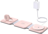 3 in 1 Foldable Magnetic Wireless Charger Dock - Travel Charging Pad for Iphone 15 14 13 12 Pro Max plus Watch & Airpods