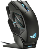 Wireless Gaming Mouse with Magnetic Charging Stand, 12 Programmable Buttons, 19,000 DPI, Push-Fit Hot Swap Switch Sockets, ROG Micro Switches, Paracord, and Aura RGB Lighting - Black