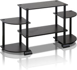 Turn-N-Tube Rounded Corner TV Entertainment Center in Black and Grey