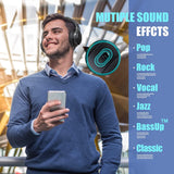 65H Playtime and 6 EQ Music Modes Wireless Headphones with Microphone, Hifi Stereo Foldable Lightweight Headset, Deep Bass for Home Office Cellphone PC