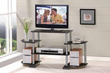 Turn-N-Tube Rounded Corner TV Entertainment Center in Black and Grey