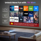 1080P HD Bluetooth Projectors, Max 230” Projection Screen Portable Home Theater Video Movie Proyector with Tripod, Compatible with HDMI, USB, Laptop, Ios & Android Phone