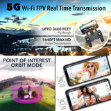 4K UHD Drone, GPS, 30-Min Flight, Foldable Mini Drone, Brushless Motors, FPV, Wi-Fi, RC Quadcopter for Kids & Adults, Beginners & Enthusiasts, Carrying Case, Black