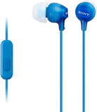In-Ear Earbud Headphones with Mic, Black (MDREX15AP/B)