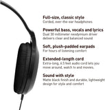 Lightweight over the Ear Wired Headphones with Clear Sound and XBS for Extra Bass, Long Cord, 3.5Mm Jack for Phones and Laptops(Black)