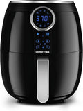 6 Quart Large Airfryer Cooker 12 1-Touch Cooking Presets, XL Air Fryer Basket 1500W Power Multifunction Black and Stainless Steel Accents FRY FORCE