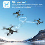 Dual HD Cameras 90°Adjustable Lens, Brushless Motor, Optical Flow Positioning, Headless Mode, 12.6*11*2.8In