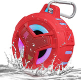 Portable Bluetooth(Shower) Speakers, IP67 Waterproof Wireless Speaker with LED Light, Floating, 2000Mah, True Wireless Stereo for Kayak, Beach, Gifts for Unisex -Black