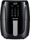 6 Quart Large Airfryer Cooker 12 1-Touch Cooking Presets, XL Air Fryer Basket 1500W Power Multifunction Black and Stainless Steel Accents FRY FORCE