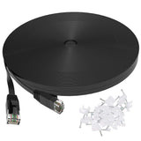 Ethernet Cable 20 Ft, Outdoor&Indoor, 10Gbps Support Cat7 Network, Slim Long Flat Internet LAN Patch Cord, Cat6 Solid High Speed Weatherproof Cable for Router, Modem, PS4/5, Xbox, Gaming, White