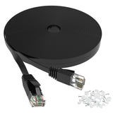 Ethernet Cable 20 Ft, Outdoor&Indoor, 10Gbps Support Cat7 Network, Slim Long Flat Internet LAN Patch Cord, Cat6 Solid High Speed Weatherproof Cable for Router, Modem, PS4/5, Xbox, Gaming, White