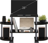 Turn-N-Tube Rounded Corner TV Entertainment Center in Black and Grey