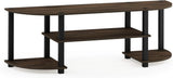 Turn-N-Tube Rounded Corner TV Entertainment Center in Black and Grey
