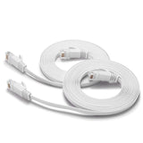 Ethernet Cable 20 Ft, Outdoor&Indoor, 10Gbps Support Cat7 Network, Slim Long Flat Internet LAN Patch Cord, Cat6 Solid High Speed Weatherproof Cable for Router, Modem, PS4/5, Xbox, Gaming, White