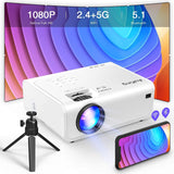 2024 Upgraded Mini Projector, Full HD 1080P Home Theater Video Projector, Compatible with Hdmi/Usb/Vga/Av/Smartphone/Tv Box/Laptop