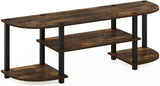 Turn-N-Tube Rounded Corner TV Entertainment Center in Black and Grey