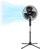16-Inch Adjustable Pedestal Fan with 3 Speed Settings, 90-Degree Oscillation, and Quiet Operation for Home or Office, White