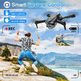 1080P HD Camera Foldable FPV Drone, Features One-Key Takeoff/Landing, 3D Flips, Altitude Hold, Speed Adjustment, Headless Mode, Includes 2 Batteries, Ideal