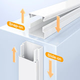 Cord Hider, 157In Cord Covers for Wires on Wall, Paintable Cable Hider, Cable Covers Wire Covers for Cords on Wall, Wire Hiders for TV on Wall Cable Management, 10X L15.7X W0.95X H0.55In, White
