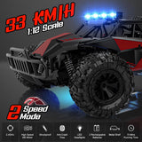 High-Speed RC Monster Truck, 1:12 Scale Off-Road RC Vehicle with LED Headlights and Rechargeable Battery, Ideal Gift for Adults and Boys Ages 8-12