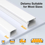 Cord Hider, 157In Cord Covers for Wires on Wall, Paintable Cable Hider, Cable Covers Wire Covers for Cords on Wall, Wire Hiders for TV on Wall Cable Management, 10X L15.7X W0.95X H0.55In, White